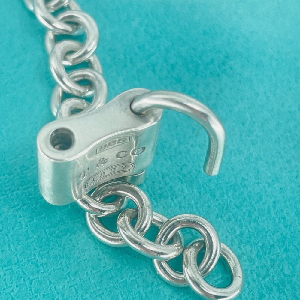 Tiffany & Co. 1837 Padlock Rolo Chain Chocker Necklace Sterling Silver 925 - Picture 10 of 16